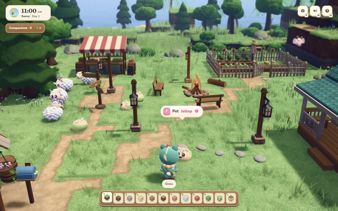 Current Three.js town